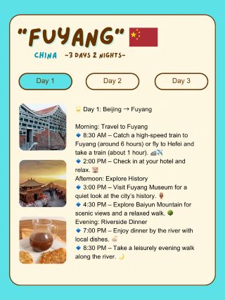 3-day Fuyang itinerary: