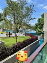 swimming pool with slide and playground 
