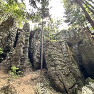 緑豊かな仙境に佇む「千仏岩」