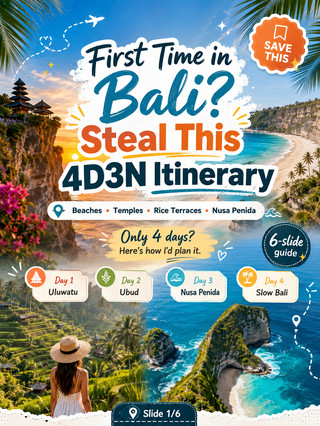 Pertama Kali ke Bali? Contek Itinerary 4H3M Ini 。