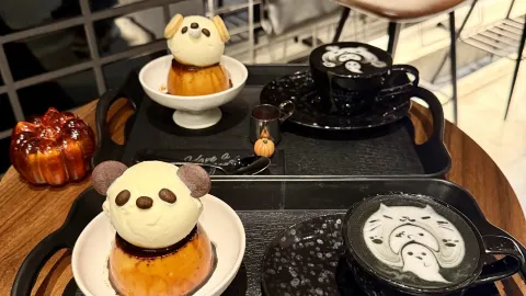 [Fukuoka] Halloween Limited! Adorable Pudding Affogato and Black Latte. — traveler post in Daming