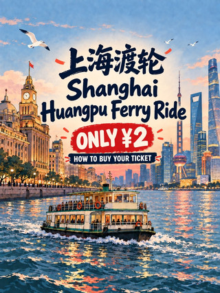 I explored Shanghai for just RMB 2! 🚢🇨🇳 Ferry ride with skyline view