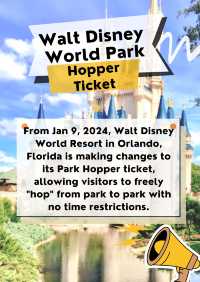 Walt Disney World Park Hopper Ticket Updates