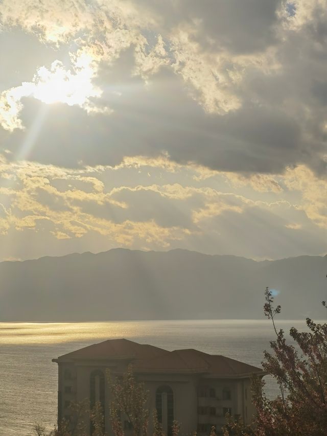 日落美景，冬日峽灣