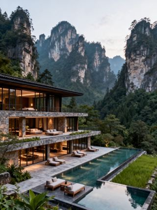 การเข้าพักที่ Valley Hotel ในจางเจียเจี้ยนั้นสร้างความประทับใจอย่างมาก