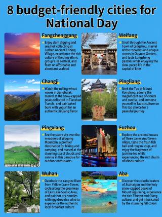 8 destinations for a CNY 3,000 budget, uncrowded and affordable for National Day