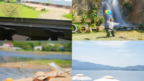 Mountain waterfall + lake view lawn / A great spot for a family outing in Ningbo this autumn — traveler post in Ningbo