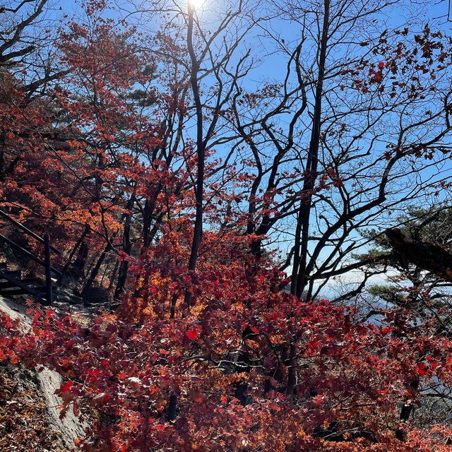 Hiking in Seoul during autumn 