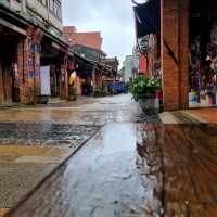 A Historical Lane With Many Street Food