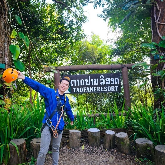 ไปเล่น zipline ที่น้ำตกตาดฟาน ประเทศลาว