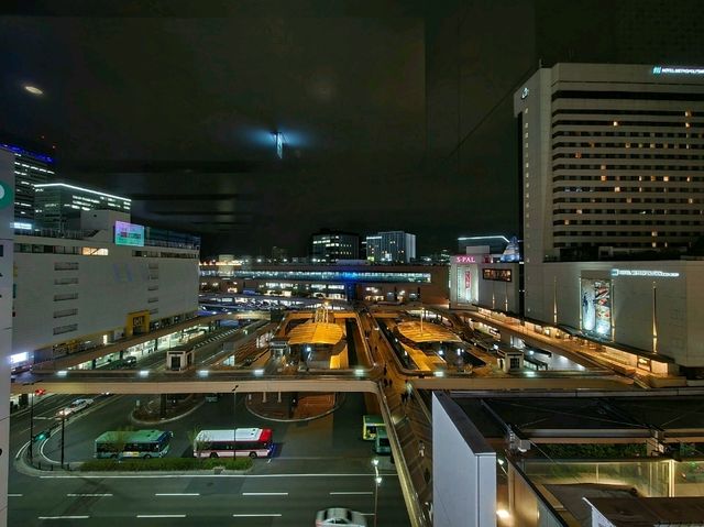 센다이 선 플라자(Sendai Sunplaza) 디럭스트윈룸 야구장과 벚꽃이 보이는 호텔