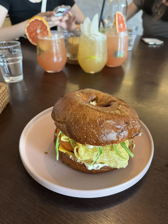 Freshly baked bagel in town 