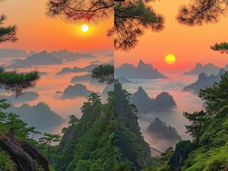 站在黃山之巔，迎接破曉的光輝。