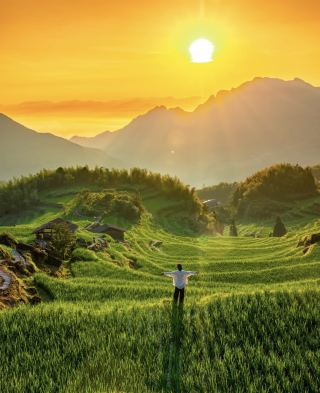 The Most Beautiful Sunrise at Yunhe Terraced Fields