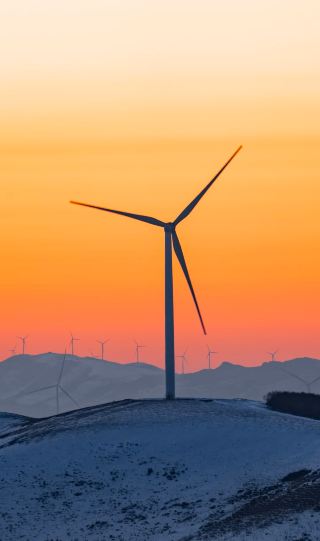 Winter Wonderland in the North! A Stunning Encounter of Windmills and Sunset