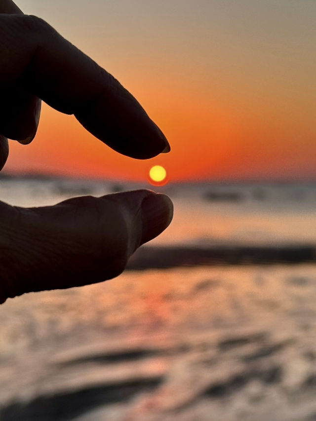 三芝踩海沙看夕陽
