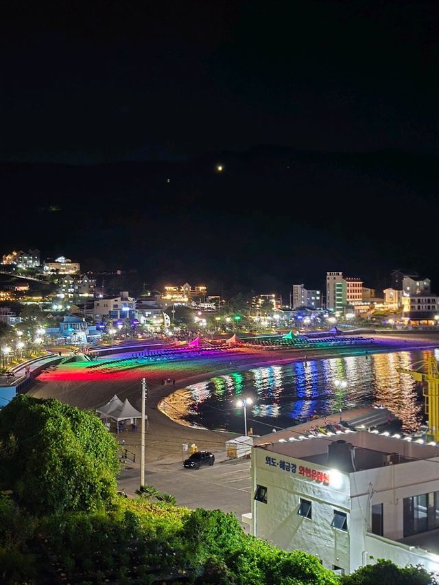 밤산책 하기도 너무 좋은 거제 해수욕장🏖