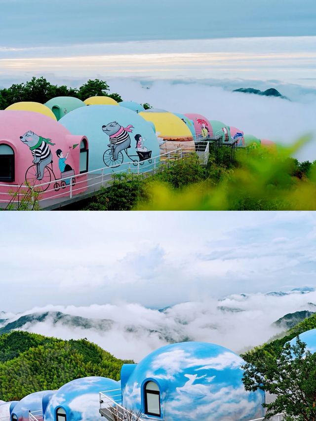 暑假親子遊入住雲端之上嘅彩雲泡泡屋。