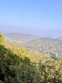 晨霧繚繞‧照金香山的紅色與蒼翠