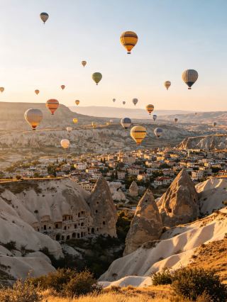 Romantic Secret Spot in Göreme, Cappadocia, Turkey Highlights The most famous experience in Göreme is the hot air balloon ride. In the early morning, the sky is filled with