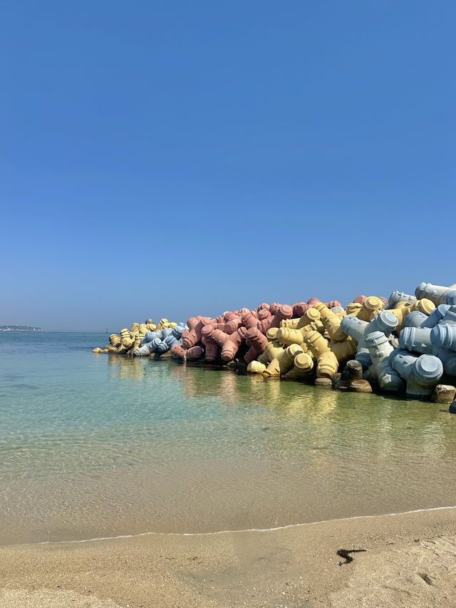 파스텔톤 방파제를 볼 수 있는 사근진해변💙