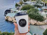 튀르키예 카쉬 전망좋은 바다 뷰 테라스 카페 SPOON COFFEE