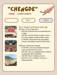 Chengde itinerary for 2 Day trip
