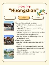Huangshan, Anhui 2 days itinerary