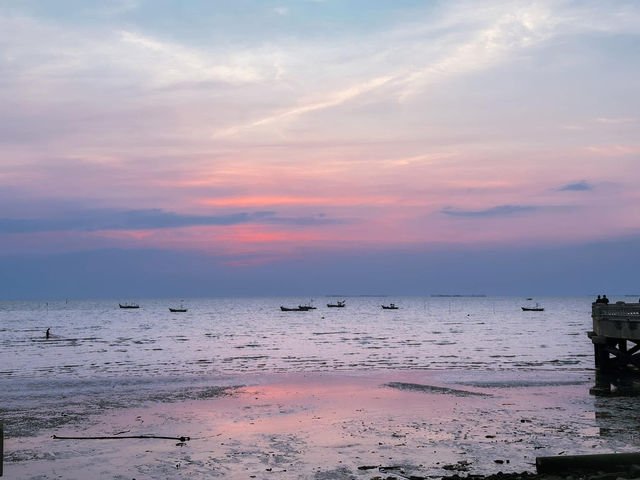 บางแสนวันที่ท้องฟ้าสีชมพู💗🌅🌊