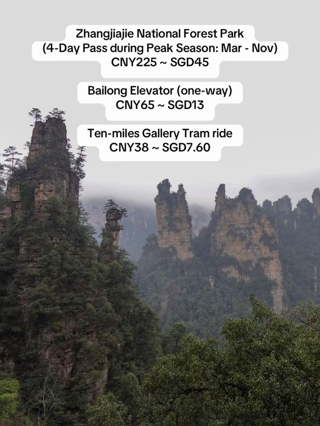How much I spent for my 5D4N trip to Zhangjiajie? 