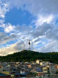 ソウルのイテウォンで絶景見ながら食事