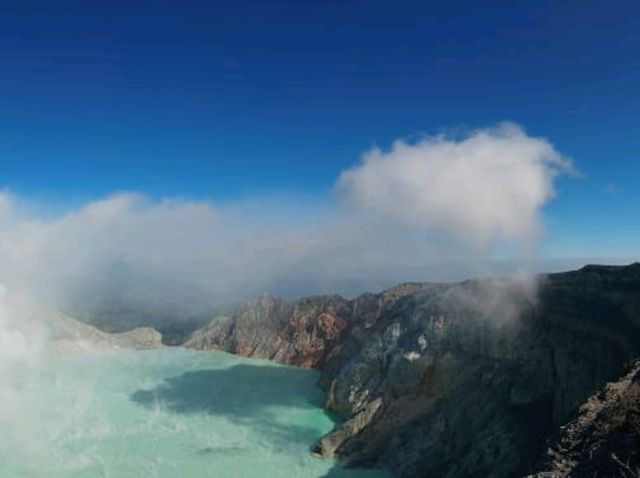 Mount Ijen is a volcano located on the border of Banyuwangi and Bondowoso Regencies, East Java, Indo