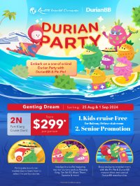 Durian Seoson! Enjoy durian buffet on Genting Dream Cruise!!
