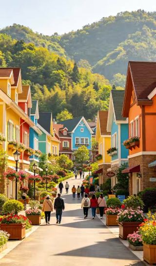  Golden Qingping Scenic Area · Fairy Tale Town | Capture the romance of Western Sichuan in a colorful fairy tale