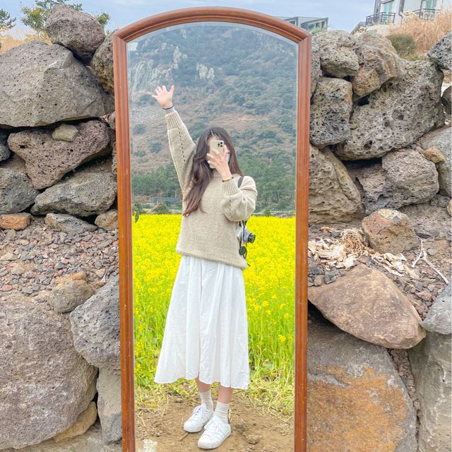 산방산과 유채 