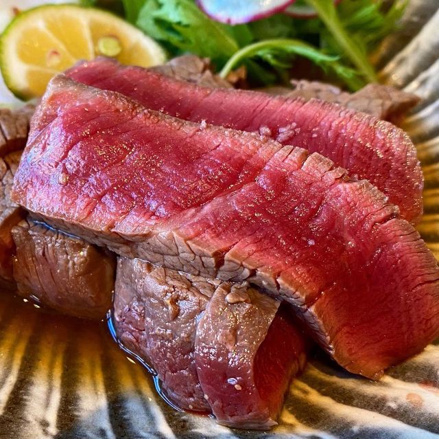 【福岡グルメ】お肉がとても柔らか！お出汁とともに食べるステーキ