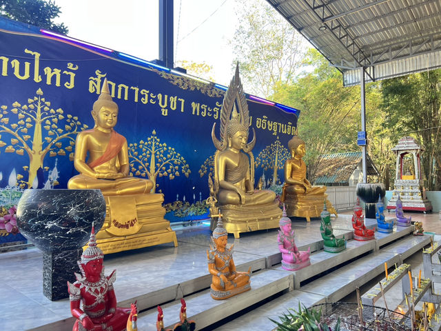 ชมพระพุทธรูปไม้แกะสลักปางไสยาสน์ วัดหนองไก่เถื่อน
