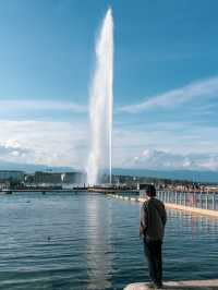 【スイス】ジュネーブ🇨🇭街の象徴、大噴水