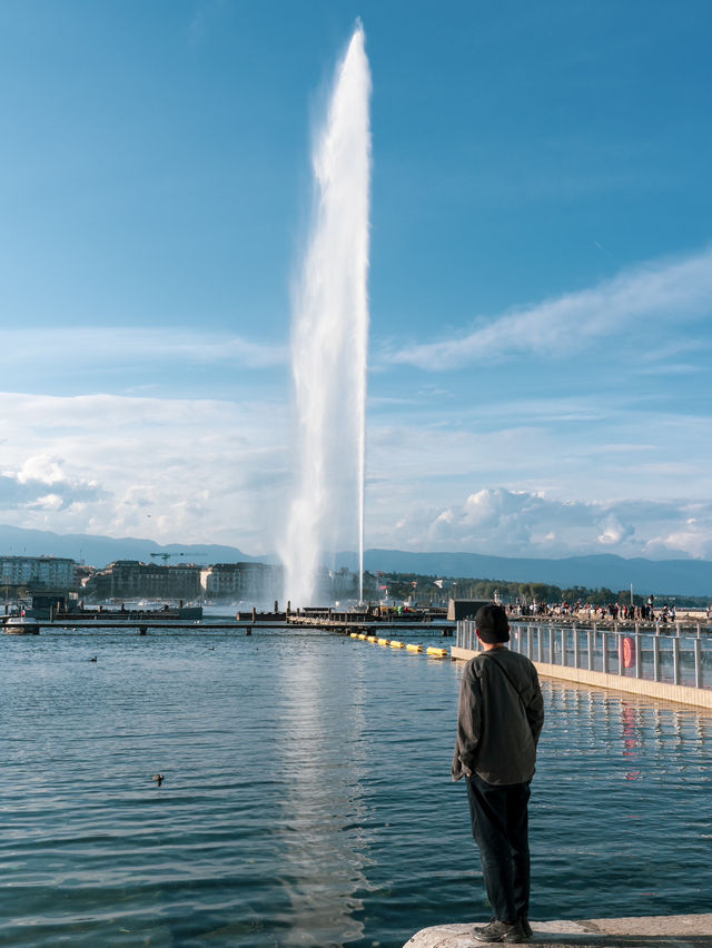 【スイス】ジュネーブ🇨🇭街の象徴、大噴水