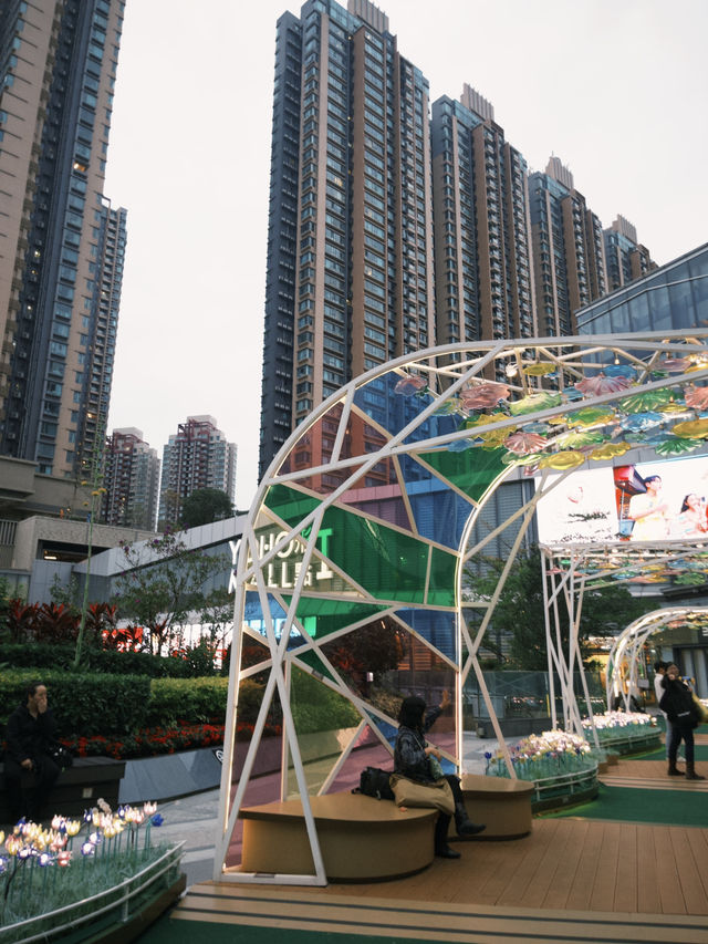 香港🇭🇰元朗｜市區的白鷺花園🌿商場露天休憩空間