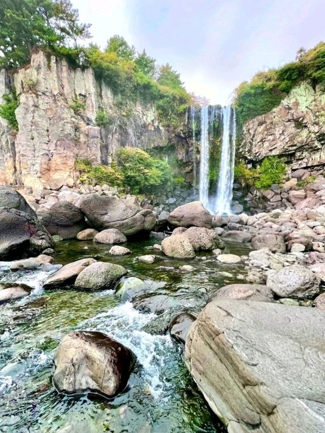 Cascading Beauty of Jeongbang Waterfall