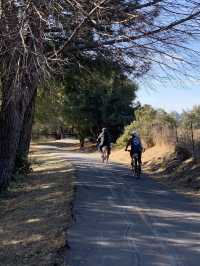 Riding on a Mountain Bike to explore Petaluma
