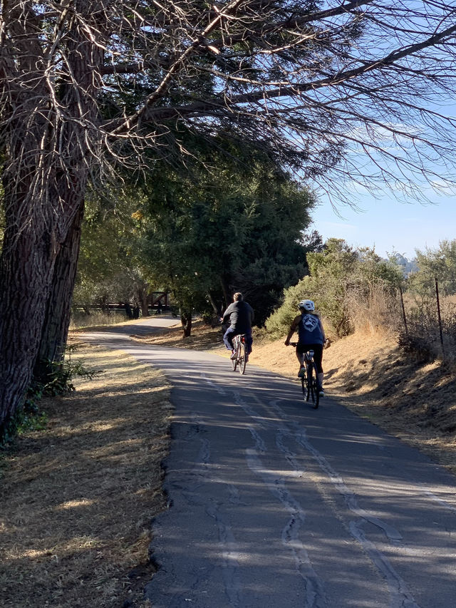 Riding on a Mountain Bike to explore Petaluma