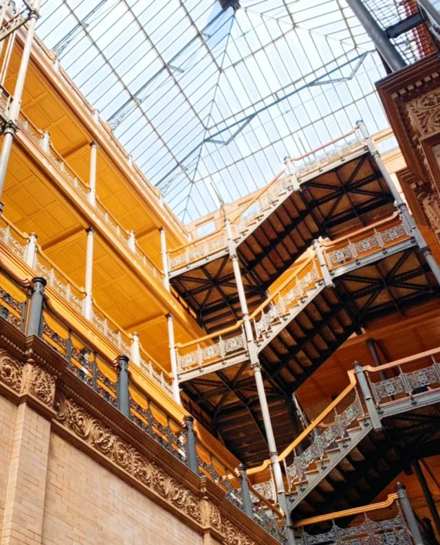 Vintage-style Bradbury Building in Los Angeles.