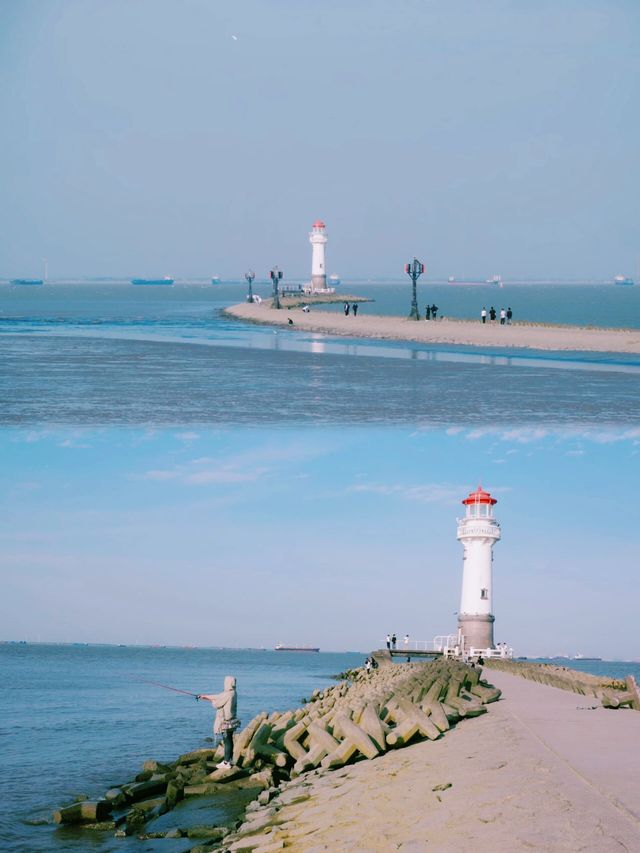 週末去海邊吧，吹吹海風，看唯美燈塔|||