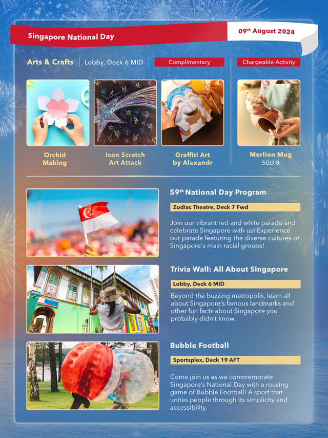 🎉🇸🇬Celebrate Singapore's National Day on Genting Dream!