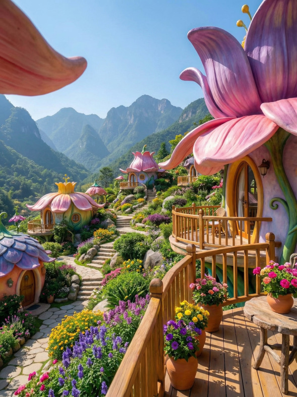 🌸🌼🌻 Flower Fairy Park, Kunming, Yunnan 🌹💐🌷

If you are visiting Yunnan, Flower Fairy Park in Kunming is definitely a must-visit spot!

👍 Highlights:
1. Huge pink lotus sculpture: It feels like standing at the center of the universe, surrounded by blue skies, white clouds, and green mountains—truly breathtaking!
2. Diverse flowers and plants: Pink flowers, yellow flowers, purple flowers, white flowers... all colors imaginable, like stepping into a colorful fairy tale world.
3. Dreamlike waterfalls and streams: The sound of flowing water and the scent of flowers make you feel like you are in a paradise.
4. Harmoniously arranged buildings: Pink lotus buildings, blue glass houses, yellow wooden cabins... surrounded by green vegetation, it feels like traveling to another world.

🗺️ Suggested itinerary:
1. Be sure to take photos in front of the pink lotus sculpture first; the background here is the best!
2. Then explore the pink lotus buildings, which house many beautiful shops and stalls.
3. For great photo shoots, head to the nearby waterfalls and streams, where many beautiful flower clusters make perfect backdrops.
4. In Flower Valley, you can stroll, admire flowers, and take photos... In short, this is a perfect place for photography and relaxation!

🌸🌼🌻 Transportation:
Flower Fairy Park is located inside Kunming Zoo at No. 92 Qingnian Road, Wuhua District, Kunming. You can take Metro Line 1 to "Kunming Station," then transfer to a bus or taxi. Driving there is also an option. Note that weekends and holidays tend to be crowded, so it’s best to go early.

✨✨✨ Notes:
1. Tickets are required to enter Flower Valley, priced at 50 RMB per person.
2. There are no restaurants inside the park, so bring your own food and water.
3. Smoking and littering are prohibited to keep the environment clean.
4. Entry is not allowed after 7 PM, so it’s recommended to enter before 4 PM for your visit.