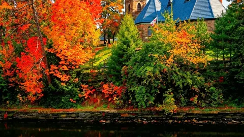 [Canada Fall Foliage 4] Blue skies, clear waters, and red leaves: Autumn scenery by Lake Muskoka — traveler post in Toronto