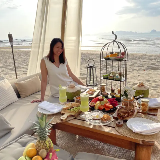 Afternoon tea with sunset view