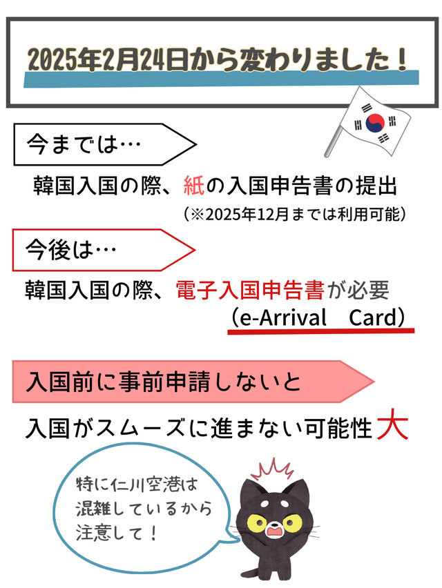 【韓国旅行に行く前に】2025年2月からオンラインで事前に登録してできるようになりました。